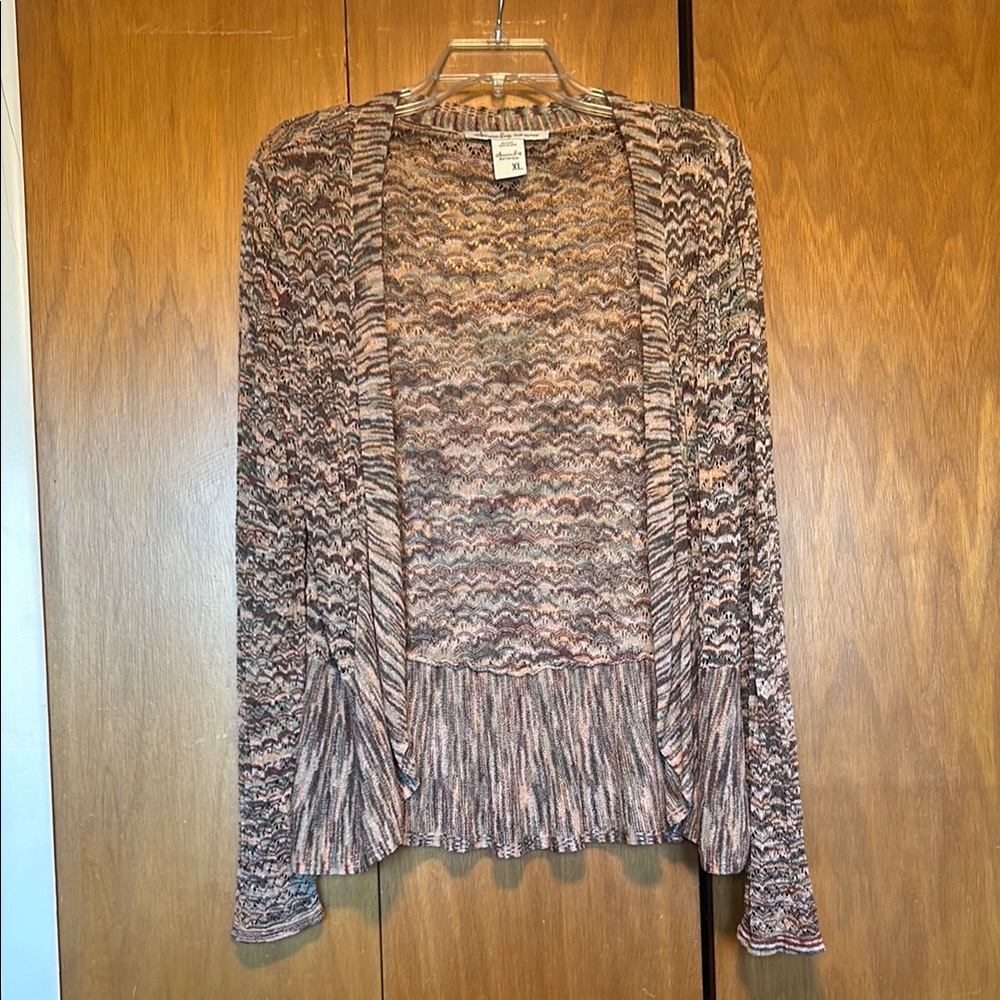 Women's Multicolor Open Front Lace Sweater